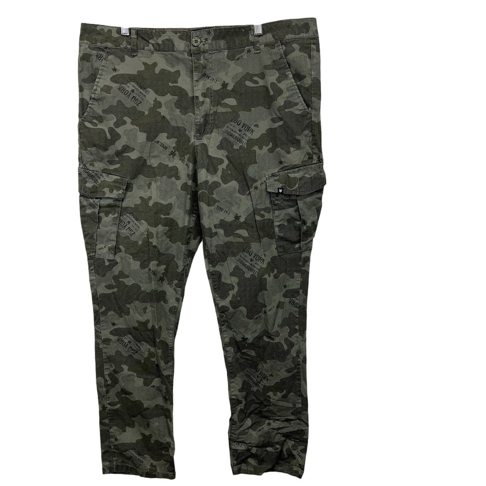 Zoo York Cargo Pants Mens‎ 40 Green Camo Unbreakable Graphic Streetwear Skater